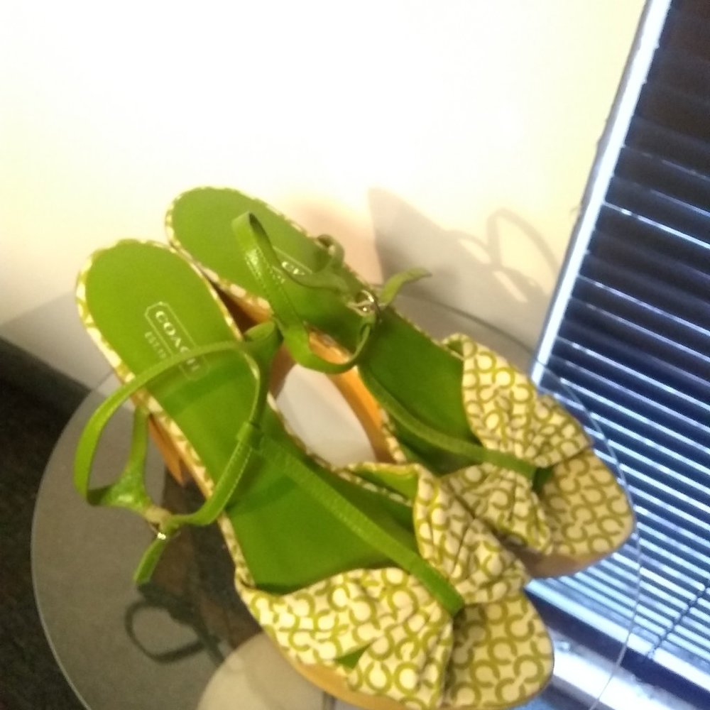 COPY - Lime Green and White Coach Heel shoes